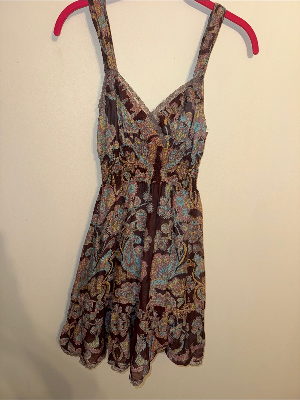 Free People Brown Paisley Sundress Size 0